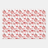 Rot und weiß gestreifte Bälle und Kanistöcke Geschenkpapier Set (Vorderseite 3)