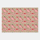 Rot und weiß gestreifte Bälle und Kanistöcke Geschenkpapier Set (Vorderseite 2)