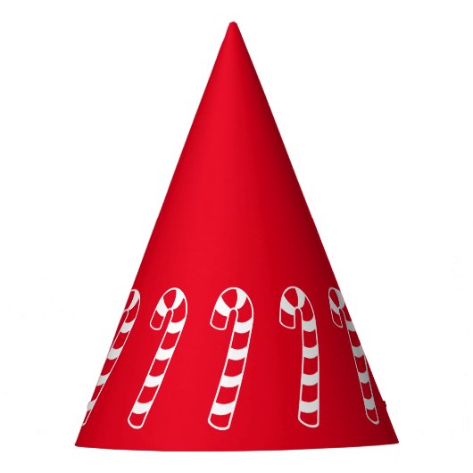 Rot und weiß gestreifte Weihnachtskanone Partyhütchen (Vorderseite)