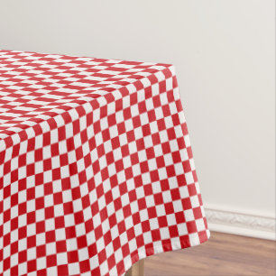 Rot und Weiß Gingham Checkered Tischdecke