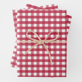 Rot und Weiß Gingham Cotattcore Geschenkpapier Set (Beispiel)