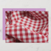 Rot und Weiß Gingham Fabric Einladung (Vorne/Hinten)