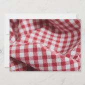 Rot und Weiß Gingham Fabric Einladung (Vorderseite)