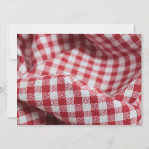 Rot und Weiß Gingham Fabric Einladung
