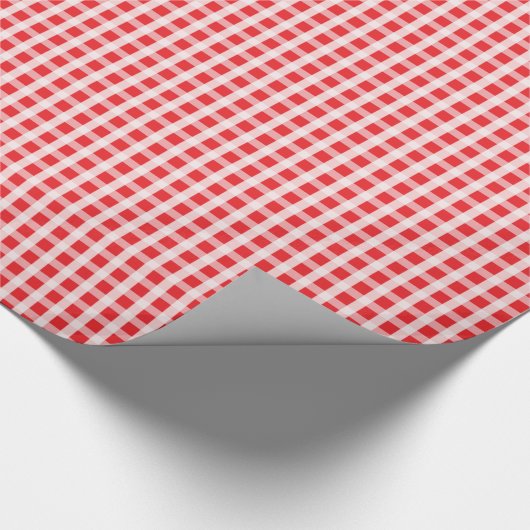 Rot und Weiß Gingham Geschenkpapier (Ecke)