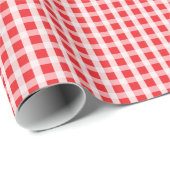 Rot und Weiß Gingham Geschenkpapier (Rolleneckpunkt)