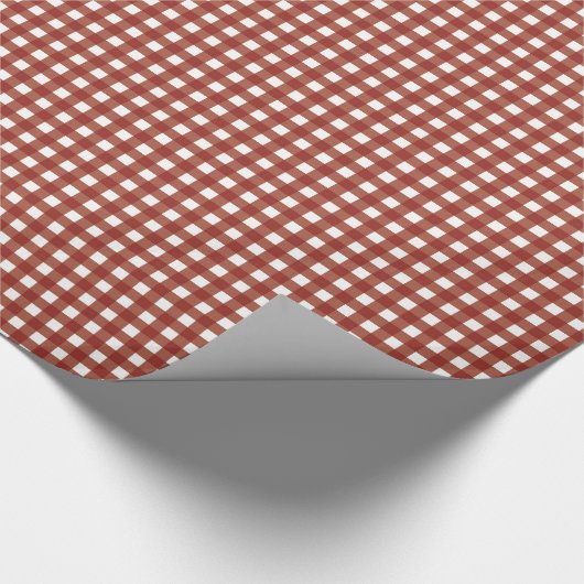 Rot und Weiß Gingham Geschenkpapier (Ecke)