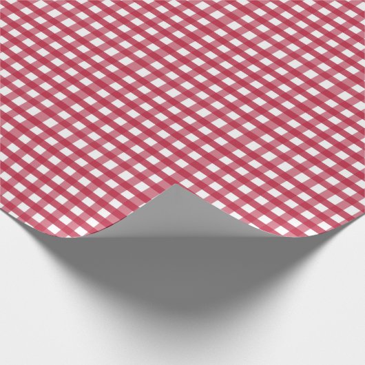 Rot und Weiß Gingham Geschenkpapier (Ecke)