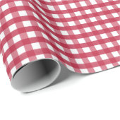 Rot und Weiß Gingham Geschenkpapier (Rolleneckpunkt)