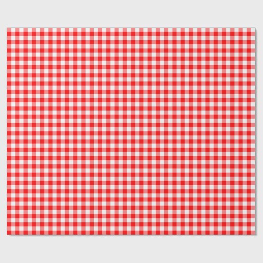 Rot und Weiß Gingham Geschenkpapier (Flach)