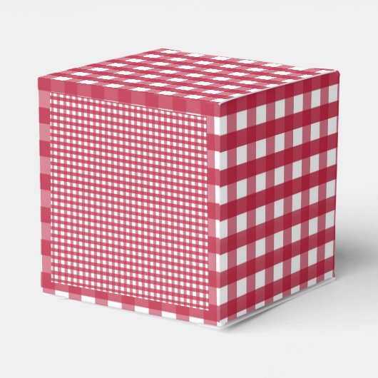 Rot und Weiß Gingham Geschenkschachtel (Rückseite)