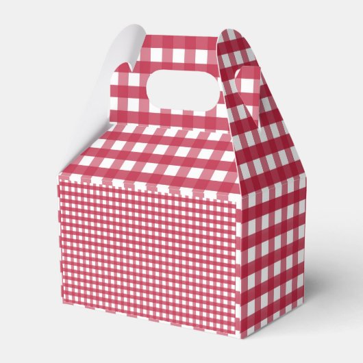 Rot und Weiß Gingham Geschenkschachtel (Rückseite)
