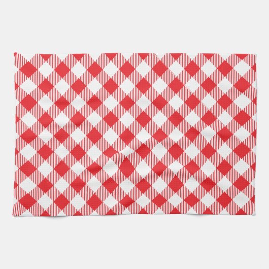 Rot und Weiß Gingham Geschirrtuch (Horizontal)