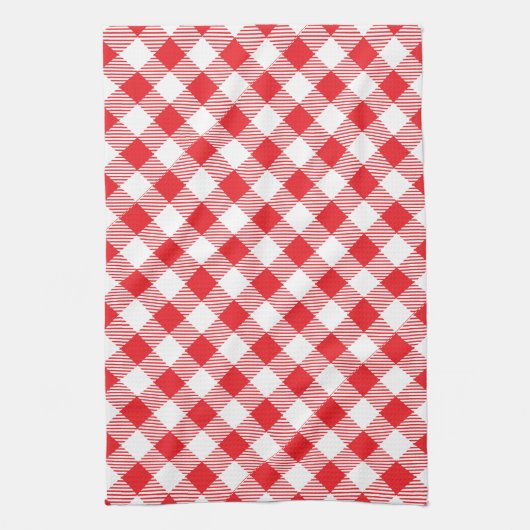 Rot und Weiß Gingham Geschirrtuch (Vertikal)