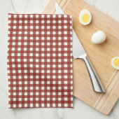 Rot und Weiß Gingham Handtuch (Viertel Falte)