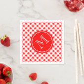 Rot und Weiß Gingham, Ihre Monogramm Serviette (Beispiel)