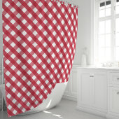 Rot und Weiß Gingham Kariert Duschvorhang