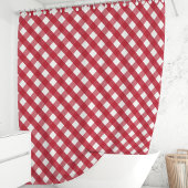 Rot und Weiß Gingham Kariert Duschvorhang
