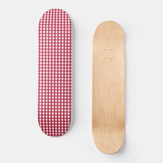 Rot und Weiß Gingham Kariert Skateboard (Vorderseite)