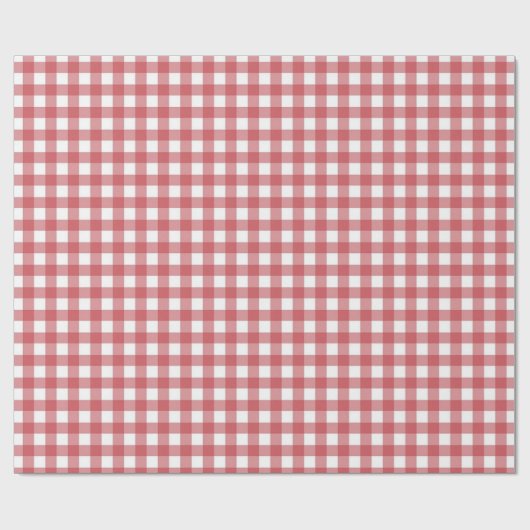 Rot und Weiß. Gingham Karo. Geschenkpapier (Flach)
