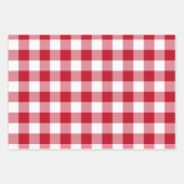 Rot und Weiß Gingham Karo Kariert Geschenkpapier Set (Vorderseite 2)
