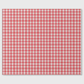 Rot und Weiß Gingham Karo Picnic Geschenkpapier (Flach)
