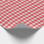 Rot und Weiß Gingham Karo Picnic Geschenkpapier (Ecke)