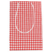 Rot und Weiß Gingham Mittlere Geschenktüte (Vorderseite)