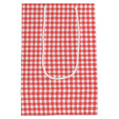 Rot und Weiß Gingham Mittlere Geschenktüte (Rückseite)