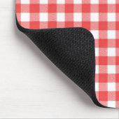 Rot und Weiß Gingham Mousepad (Ecke)