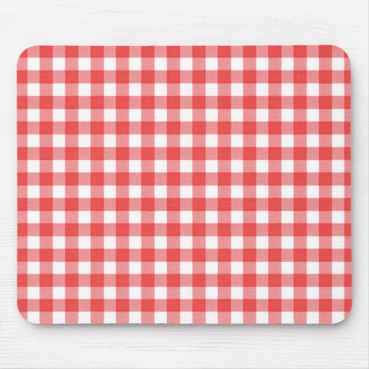 Rot und Weiß Gingham Mousepad (Vorne)