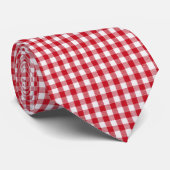 Rot und Weiß Gingham Novelty Krawatte HAMbyWG (Gerollt)