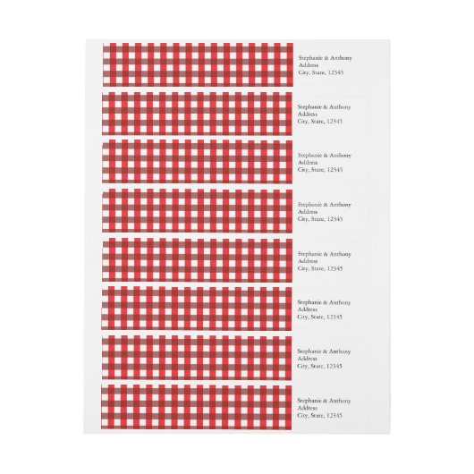 Rot und Weiß Gingham Pattern Barbeque Wedding (Bogen)