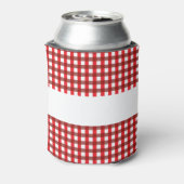 Rot und Weiß Gingham Pattern Barbeque Wedding Dosenkühler (Kanne Rückseite)