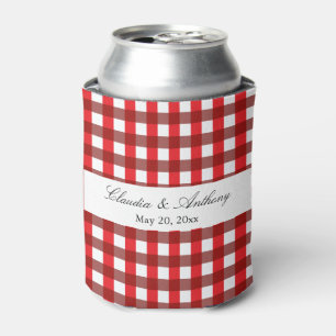 Rot und Weiß Gingham Pattern Barbeque Wedding Dosenkühler