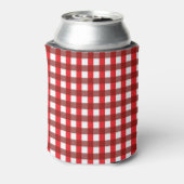Rot und Weiß Gingham Pattern Barbeque Wedding Dosenkühler (Kanne Rückseite)