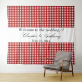 Rot und Weiß Gingham Pattern Barbeque Wedding Wandteppich (Beispiel (Horizontal))