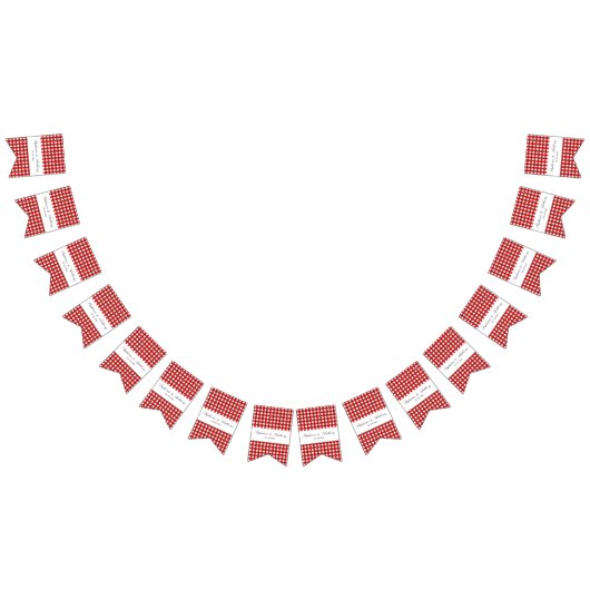 Rot und Weiß Gingham Pattern Barbeque Wedding Wimpelkette (Alle)