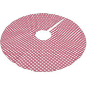 Rot und Weiß Gingham Polyester Weihnachtsbaumdecke (Schrägansicht)