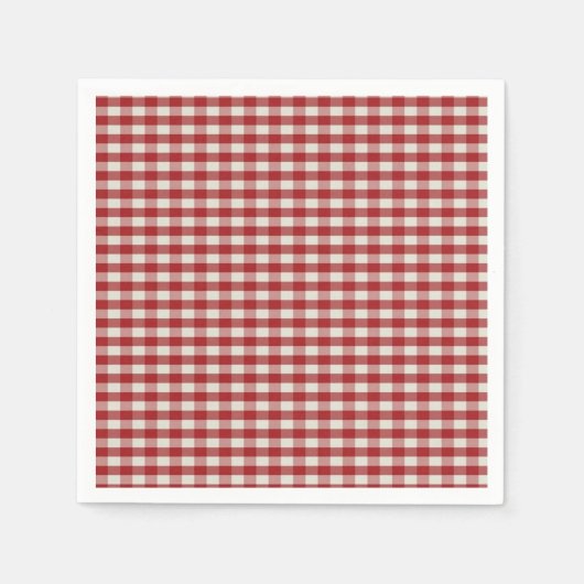 Rot und Weiß Gingham Serviette (Vorderseite)