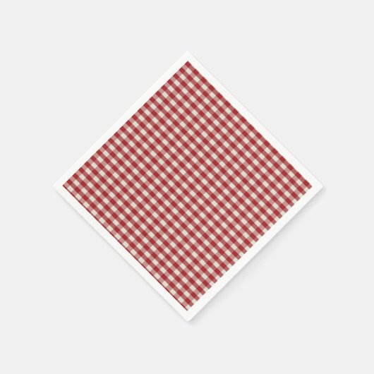 Rot und Weiß Gingham Serviette (Ecke)
