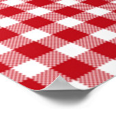 Rot und Weiß Gingham Style Poster (Ecke)
