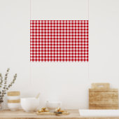 Rot und Weiß Gingham Style Poster (Küche)
