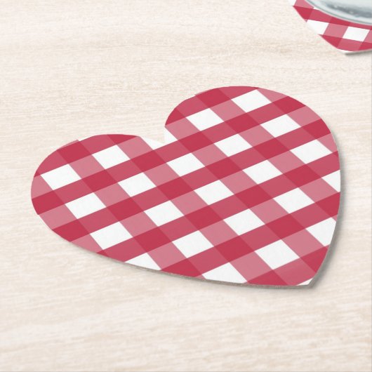 Rot und Weiß Gingham Trivet Untersetzer (angewinkelt)