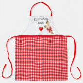 Rot und Weiß Gingham überdruckt Schürze (Vorderseite)