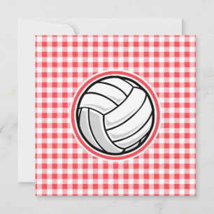 Rot und Weiß Gingham; Volleyball Einladung