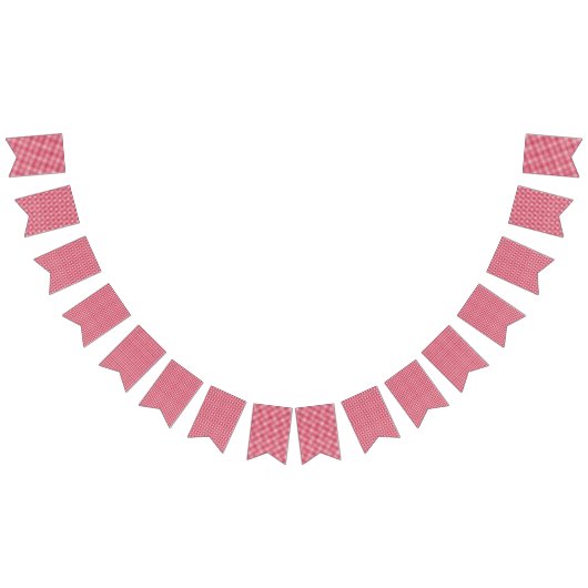 Rot und Weiß Gingham. Wimpelkette (Alle)