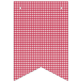 Rot und Weiß Gingham. Wimpelkette