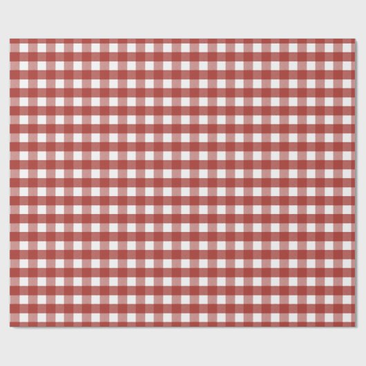 Rot und Weiß Gingham Wrapping Paper Geschenkpapier (Flach)