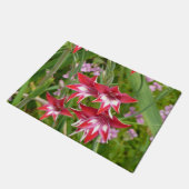 Rot und Weiß Gladiolas Sommer botanisch Fußmatte (Schrägansicht)